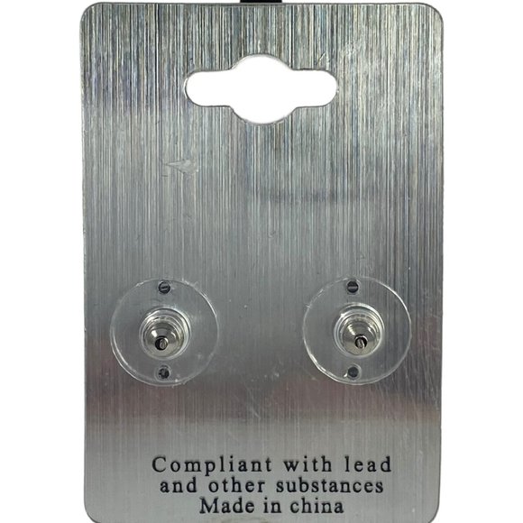 Cubic Zirconia Post Earrings 1/2" Round Diameter - Picture 4 of 4